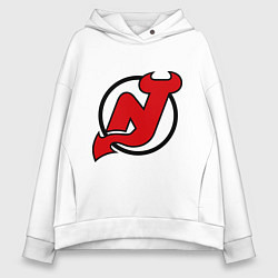 Толстовка оверсайз женская New Jersey Devils, цвет: белый