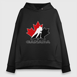 Толстовка оверсайз женская Canada, цвет: черный