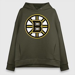 Толстовка оверсайз женская Boston Bruins, цвет: хаки