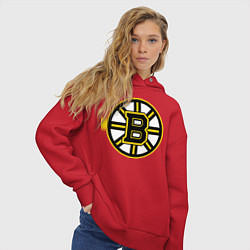 Толстовка оверсайз женская Boston Bruins, цвет: красный — фото 2