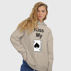 Толстовка оверсайз женская Kiss my card, цвет: миндальный — фото 2