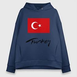 Толстовка оверсайз женская Turkey, цвет: тёмно-синий