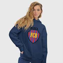Толстовка оверсайз женская Barca FCB, цвет: тёмно-синий — фото 2