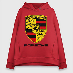 Толстовка оверсайз женская Porsche Stuttgart, цвет: красный