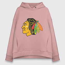 Толстовка оверсайз женская Chicago Blackhawks: Kane, цвет: пыльно-розовый