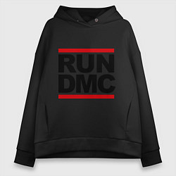Толстовка оверсайз женская Run DMC, цвет: черный