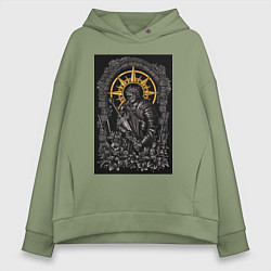Толстовка оверсайз женская Dark Souls: Warrior, цвет: авокадо