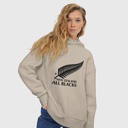 Толстовка оверсайз женская New Zeland: All blacks, цвет: миндальный — фото 2