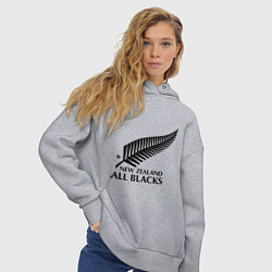 Толстовка оверсайз женская New Zeland: All blacks, цвет: меланж — фото 2