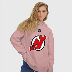Толстовка оверсайз женская New Jersey Devils: Kovalchuk 17, цвет: пыльно-розовый — фото 2