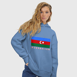 Толстовка оверсайз женская Азербайджан, цвет: мягкое небо — фото 2