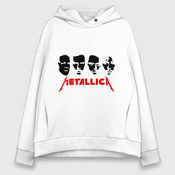 Толстовка оверсайз женская Metallica (Лица), цвет: белый