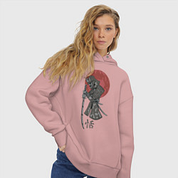 Толстовка оверсайз женская Самурай, цвет: пыльно-розовый — фото 2