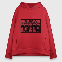 Толстовка оверсайз женская NWA, цвет: красный