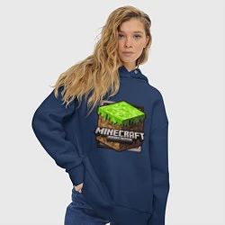 Толстовка оверсайз женская Minecraft: Pocket Edition, цвет: тёмно-синий — фото 2