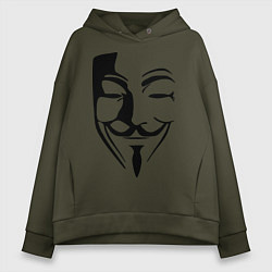 Толстовка оверсайз женская Vendetta Mask, цвет: хаки