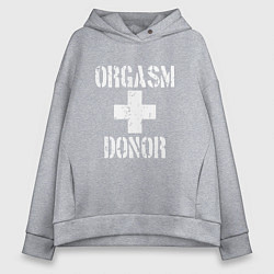 Толстовка оверсайз женская Orgasm + donor, цвет: меланж