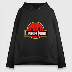 Толстовка оверсайз женская Linkin Park: Jurassic Park, цвет: черный