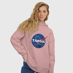 Толстовка оверсайз женская Tardis NASA, цвет: пыльно-розовый — фото 2