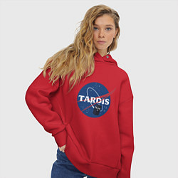 Толстовка оверсайз женская Tardis NASA, цвет: красный — фото 2