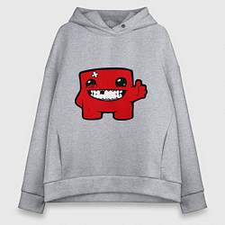 Толстовка оверсайз женская Super Meat Boy, цвет: меланж