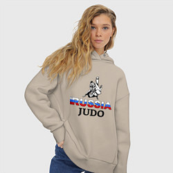 Толстовка оверсайз женская Russia judo, цвет: миндальный — фото 2