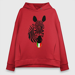 Толстовка оверсайз женская Juventus Zebra, цвет: красный