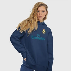 Толстовка оверсайз женская Real Madrid: Ronaldo 07, цвет: тёмно-синий — фото 2