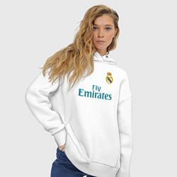 Толстовка оверсайз женская Real Madrid: Ronaldo 07, цвет: белый — фото 2