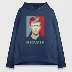 Толстовка оверсайз женская Bowie Poster, цвет: тёмно-синий