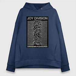 Толстовка оверсайз женская Joy Division: Unknown Pleasures, цвет: тёмно-синий