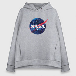 Толстовка оверсайз женская NASA: Cosmic Logo, цвет: меланж