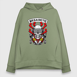 Толстовка оверсайз женская Megadeth Rocker, цвет: авокадо