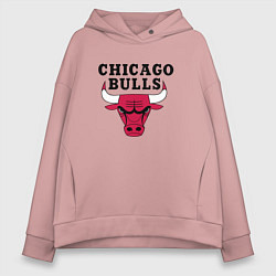 Толстовка оверсайз женская Chicago Bulls, цвет: пыльно-розовый