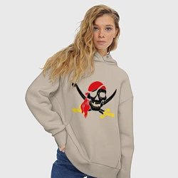 Толстовка оверсайз женская Пиратская футболка, цвет: миндальный — фото 2