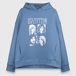Толстовка оверсайз женская Led Zeppelin Band, цвет: мягкое небо