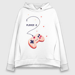 Толстовка оверсайз женская Perfect Team: Player 1, цвет: белый