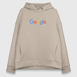Толстовка оверсайз женская Google, цвет: миндальный