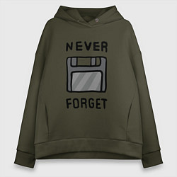 Толстовка оверсайз женская Never Forget, цвет: хаки