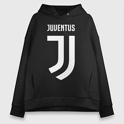 Толстовка оверсайз женская FC Juventus, цвет: черный
