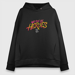 Толстовка оверсайз женская Can be heroes, цвет: черный