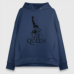 Толстовка оверсайз женская Queen: Rock You, цвет: тёмно-синий