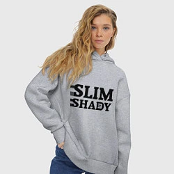 Толстовка оверсайз женская Slim Shady: Big E, цвет: меланж — фото 2