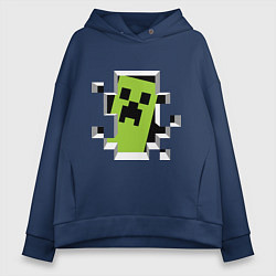 Толстовка оверсайз женская Crash Minecraft, цвет: тёмно-синий