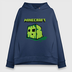 Толстовка оверсайз женская Minecraft Creeper, цвет: тёмно-синий