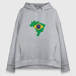 Толстовка оверсайз женская Brazil Country, цвет: меланж