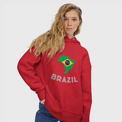 Толстовка оверсайз женская Brazil Country, цвет: красный — фото 2