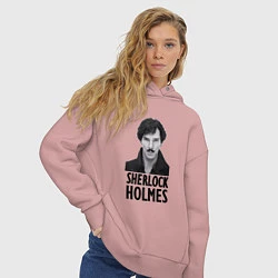 Толстовка оверсайз женская Sherlock Holmes, цвет: пыльно-розовый — фото 2