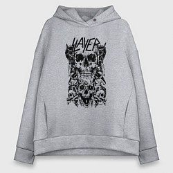 Толстовка оверсайз женская Slayer Skulls, цвет: меланж