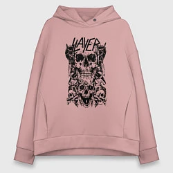Толстовка оверсайз женская Slayer Skulls, цвет: пыльно-розовый